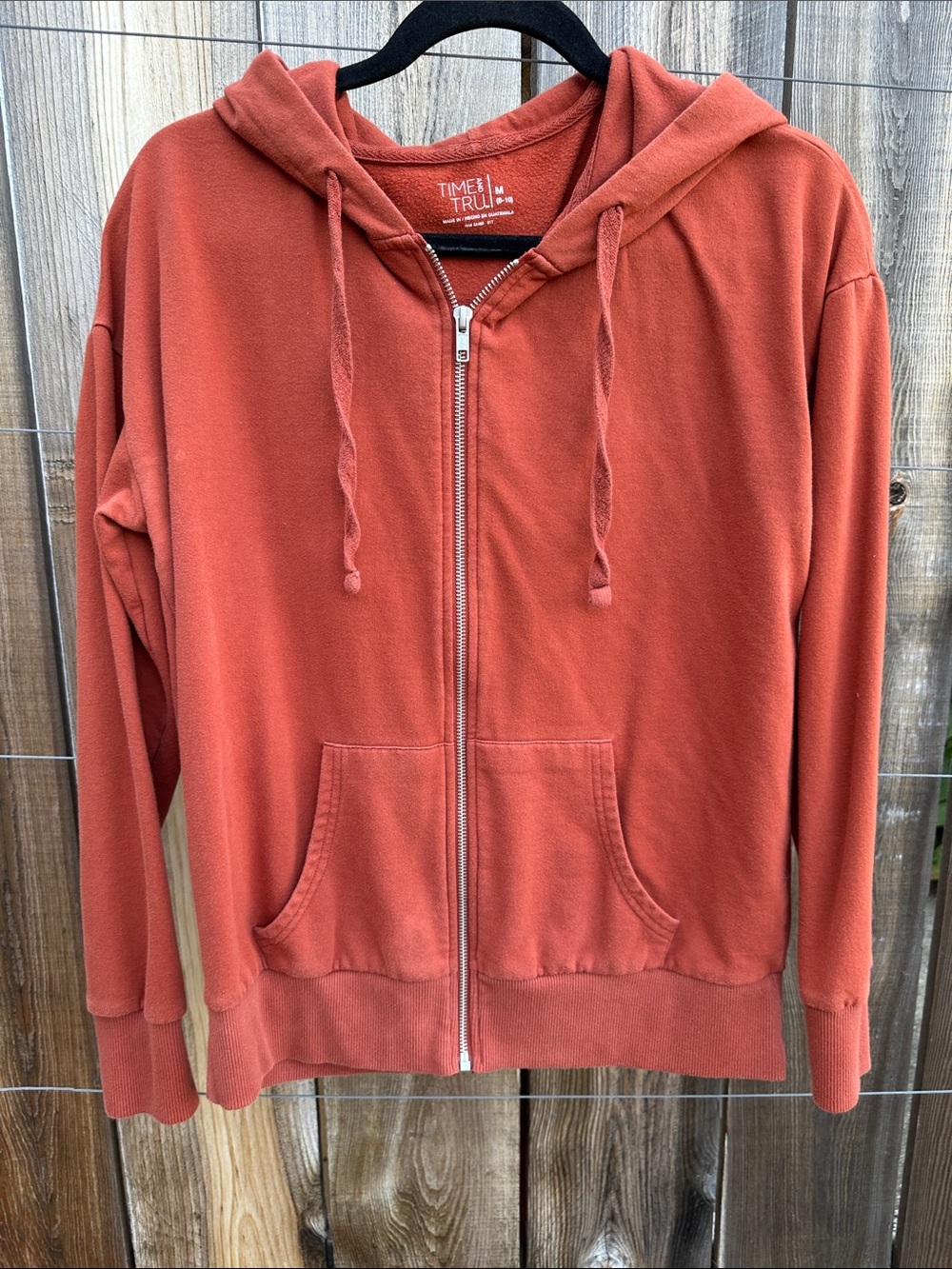 Time and Tru Burnt Orange Full-Zip Hoodie